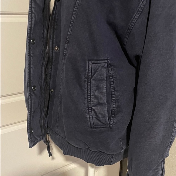 Anthropologie Pilcro Washed Navy Quilted Bomber Jacket Like New 
Size Small - Picture 11 of 12